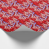 Word Art USA Text, Red Gift Wrapping Paper Geschenkpapier (Ecke)