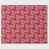 Word Art USA Text, Red Gift Wrapping Paper Geschenkpapier (Flach)