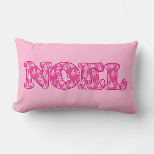 Word Art - Weihnachten Gemustert in Fuchsia Pink T Lendenkissen