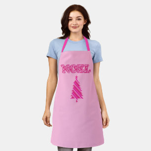 Word Art - Weihnachten Gemustert in Fuchsia Pink T Schürze