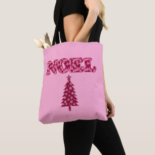 Word Art - Weihnachten Gemustert mit Bäumen in Bur Tasche