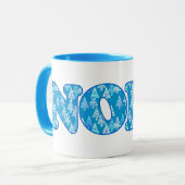 Word Art - Weihnachten Gemustert mit Bäumen in hel Tasse (Vorderseite Links)