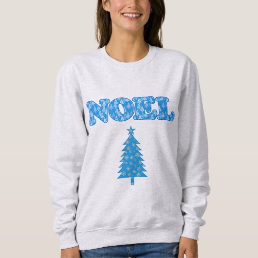 Word Art - Weihnachten Gemustert mit Bäumen Light Sweatshirt (Vorderseite)