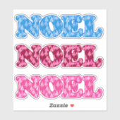 Word Art - Weihnachten Gemustert mit Weihnachtsbäu Aufkleber (Blatt)