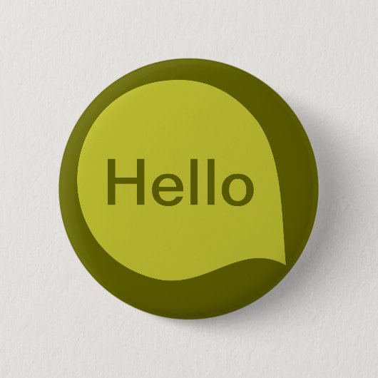 Word-Blase - Bananengelb auf Deep Olive Button (Vorderseite)