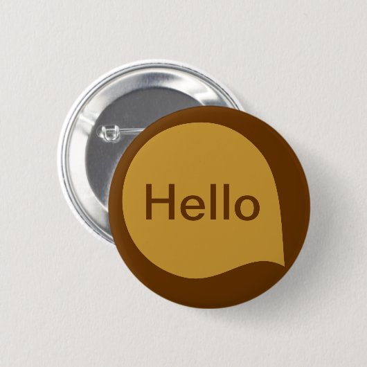 Word-Blase - Brauntöne Button (Vorne & Hinten)