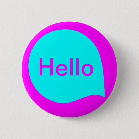 Word-Blase - Cyan on Magenta Button (Vorderseite)