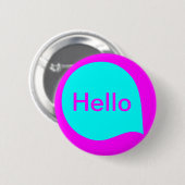 Word-Blase - Cyan on Magenta Button (Vorne & Hinten)