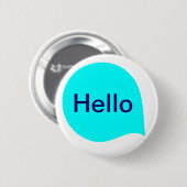 Word-Blase - Cyan on White Button (Vorne & Hinten)