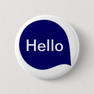 Word-Blase - Deep Navy Blue on White Button