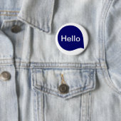 Word-Blase - Deep Navy Blue on White Button (Beispiel)