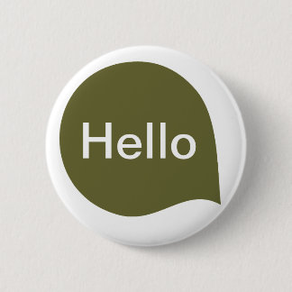 Word-Blase - Deep Olive on White Button