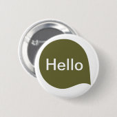 Word-Blase - Deep Olive on White Button (Vorne & Hinten)