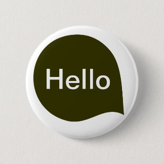 Word-Blase - Dunkles Olive auf Weiß Button