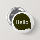 Word-Blase - Dunkles Olive auf Weiß Button (Vorne & Hinten)