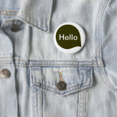 Word-Blase - Dunkles Olive auf Weiß Button (Beispiel)