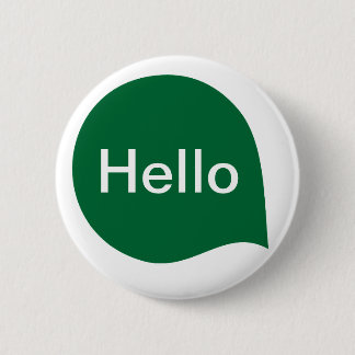 Word-Blase - Forest Green on White Button