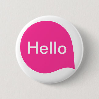 Word-Blase - Heiß rosa auf Weiß Button