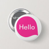 Word-Blase - Heiß rosa auf Weiß Button (Vorne & Hinten)