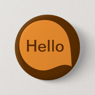 Word-Blase - Light Orange on Brown Button
