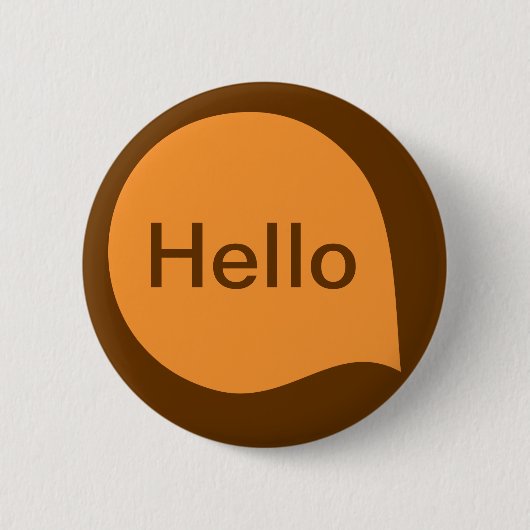 Word-Blase - Light Orange on Brown Button (Vorderseite)