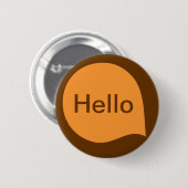 Word-Blase - Light Orange on Brown Button (Vorne & Hinten)