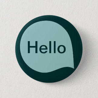 Word-Blase - Lt Blue Green auf Dk Moss Green Button