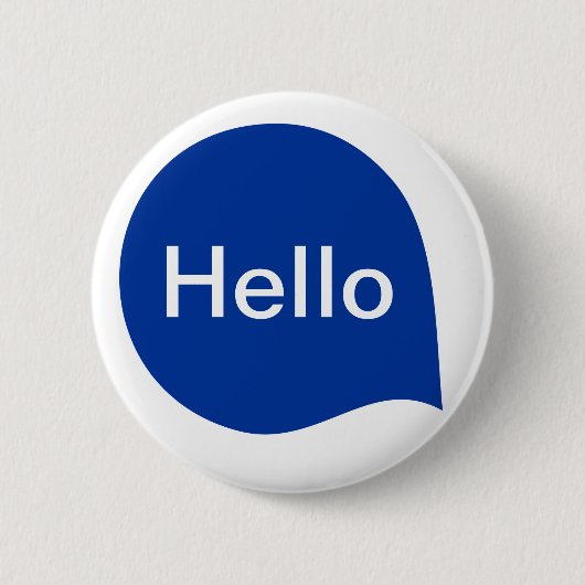 Word-Blase - Navy Blue auf Weiß Button (Vorderseite)