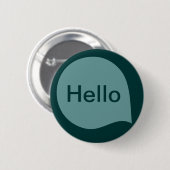Word-Blase - Ocean Green auf Dk Moss Green Button (Vorne & Hinten)