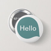 Word-Blase - Ocean Green on White Button (Vorne & Hinten)