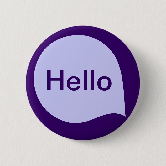 Word-Blase - Pulver Blue on Deep Lila Button (Vorderseite)