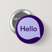 Word-Blase - Pulver Blue on Deep Lila Button (Vorne & Hinten)