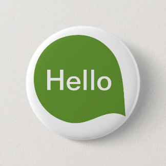 Word Bubble - Avocado Green auf Weiß Button