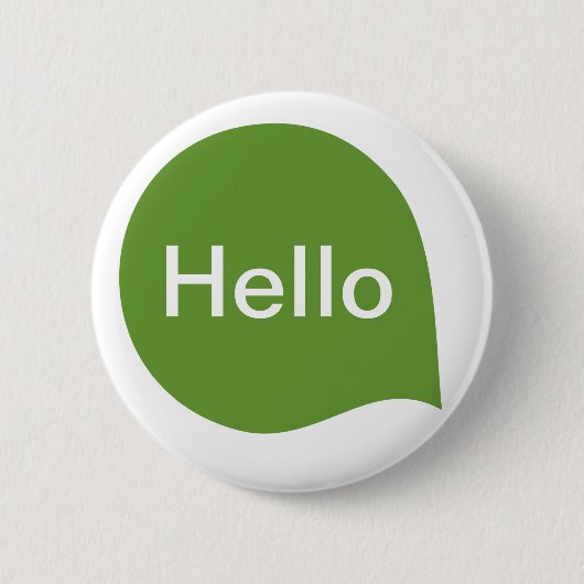 Word Bubble - Avocado Green auf Weiß Button (Vorderseite)