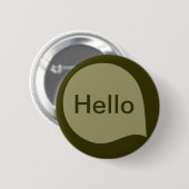 Word Bubble - Khaki on Deep Olive Button (Vorne & Hinten)