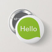 Word Bubble - Martian Green on White Button (Vorne & Hinten)
