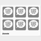 Word Bubble Speech Ballon mit Ihren Worten Quadratischer Aufkleber (Blatt)
