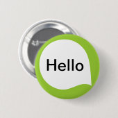 Word Bubble - White on Martian Green Button (Vorne & Hinten)