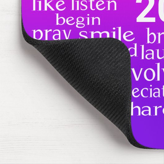 Word Cloud 2026 - Rosa und Lila Mousepad (Ecke)