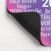 Word Cloud 2026 über Regenbogen Abstrakt Mousepad (Ecke)