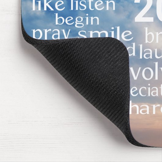 Word Cloud 2026 zu Sky Mousepad (Ecke)