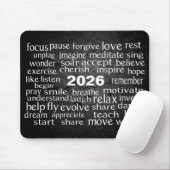 Word Cloud 2026 zum Schwarzen Schiefer Rock Mousepad (Mit Mouse)