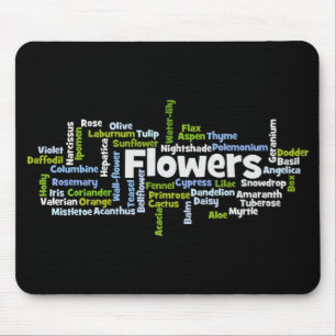 Word Cloud-Blume Mousepad