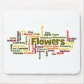 Word Cloud-Blume Mousepad (Vorne)