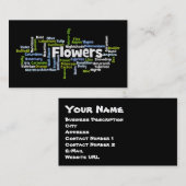 Word Cloud Blume Visitenkarte (Vorne/Hinten)