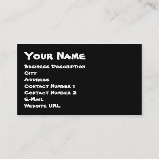 Word Cloud Blume Visitenkarte (Rückseite)