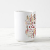 Word Cloud Coach Kompetenz - Red Orange Kaffeetasse (Mittel)