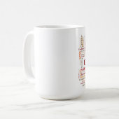 Word Cloud Coach Kompetenz - Red Orange Kaffeetasse (Vorderseite Links)