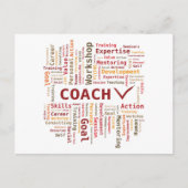 Word Cloud Coach Kompetenz - Red Orange Postkarte (Vorderseite)