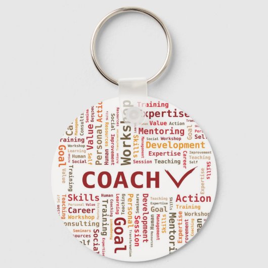Word Cloud Coach Kompetenz - Red Orange Schlüsselanhänger (Vorderseite)